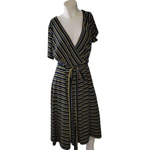 Anthropoligie Hutch Dress Striped Ribbed Wrap Dress